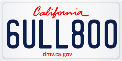 CA license plate 6ULL800