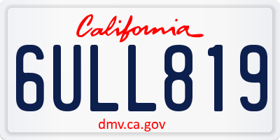 CA license plate 6ULL819