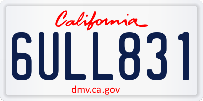 CA license plate 6ULL831