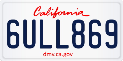 CA license plate 6ULL869