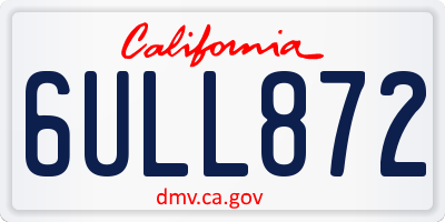 CA license plate 6ULL872