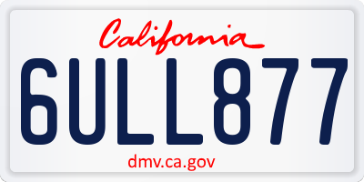 CA license plate 6ULL877