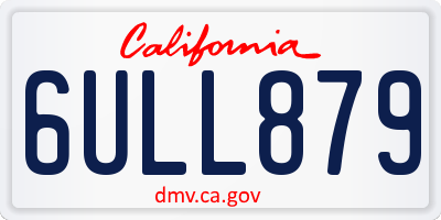 CA license plate 6ULL879
