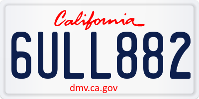 CA license plate 6ULL882