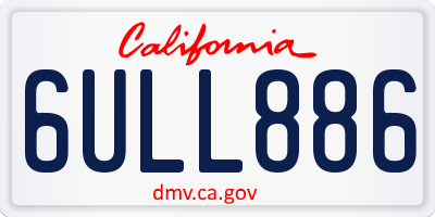 CA license plate 6ULL886