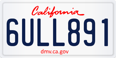 CA license plate 6ULL891