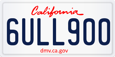 CA license plate 6ULL900