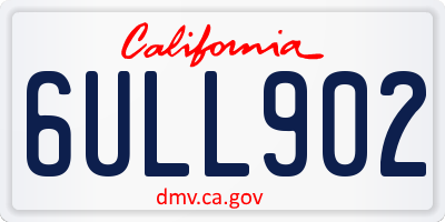 CA license plate 6ULL902
