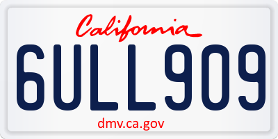 CA license plate 6ULL909