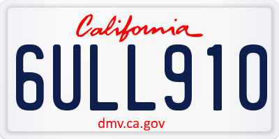 CA license plate 6ULL910