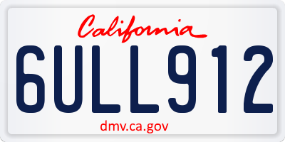 CA license plate 6ULL912