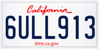 CA license plate 6ULL913