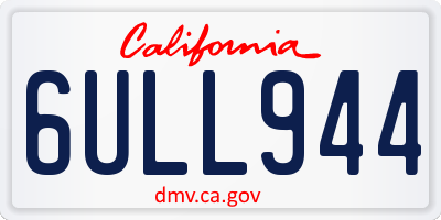 CA license plate 6ULL944