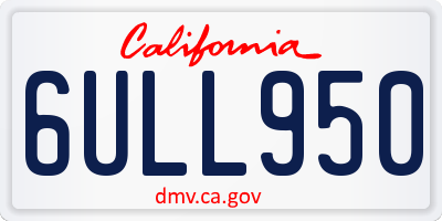 CA license plate 6ULL950
