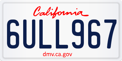 CA license plate 6ULL967