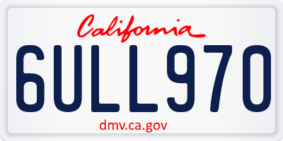 CA license plate 6ULL970