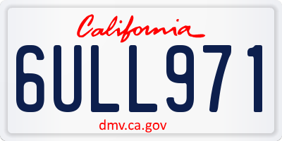 CA license plate 6ULL971