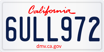 CA license plate 6ULL972