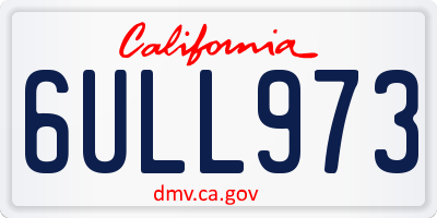 CA license plate 6ULL973