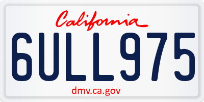 CA license plate 6ULL975