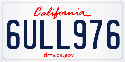 CA license plate 6ULL976