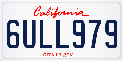 CA license plate 6ULL979