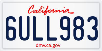 CA license plate 6ULL983