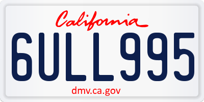 CA license plate 6ULL995