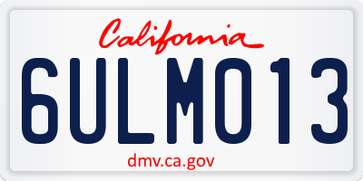 CA license plate 6ULM013
