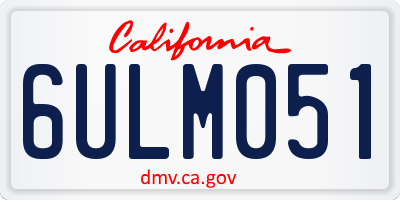 CA license plate 6ULM051