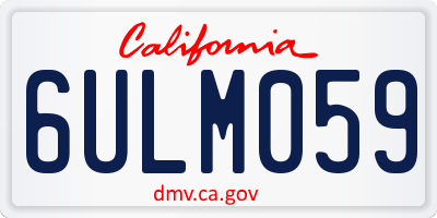 CA license plate 6ULM059