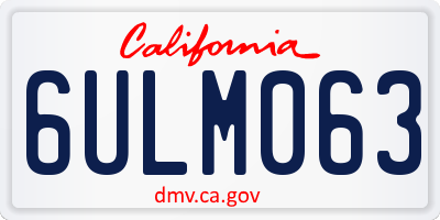 CA license plate 6ULM063
