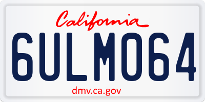 CA license plate 6ULM064