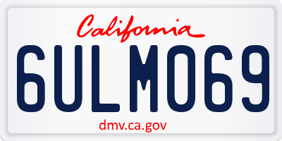 CA license plate 6ULM069