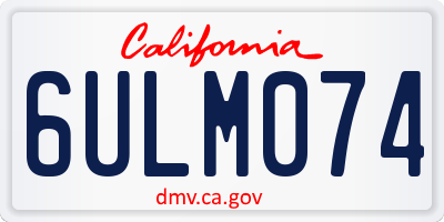 CA license plate 6ULM074
