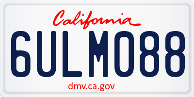 CA license plate 6ULM088