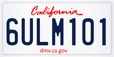 CA license plate 6ULM101