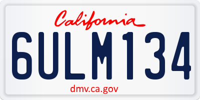 CA license plate 6ULM134