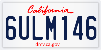 CA license plate 6ULM146