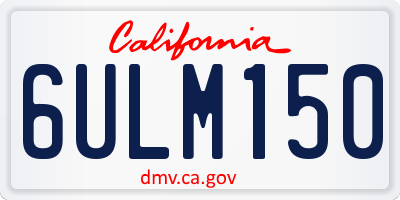 CA license plate 6ULM150