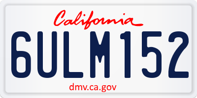 CA license plate 6ULM152