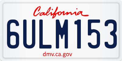 CA license plate 6ULM153