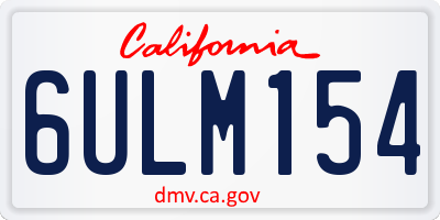 CA license plate 6ULM154