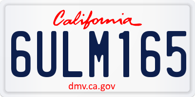 CA license plate 6ULM165