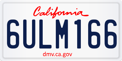 CA license plate 6ULM166