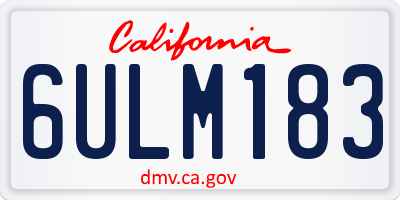 CA license plate 6ULM183