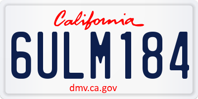 CA license plate 6ULM184