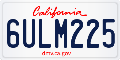 CA license plate 6ULM225