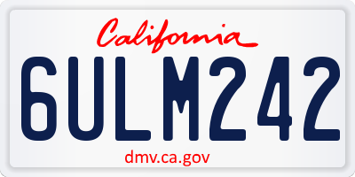 CA license plate 6ULM242