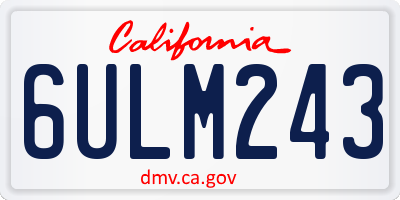 CA license plate 6ULM243